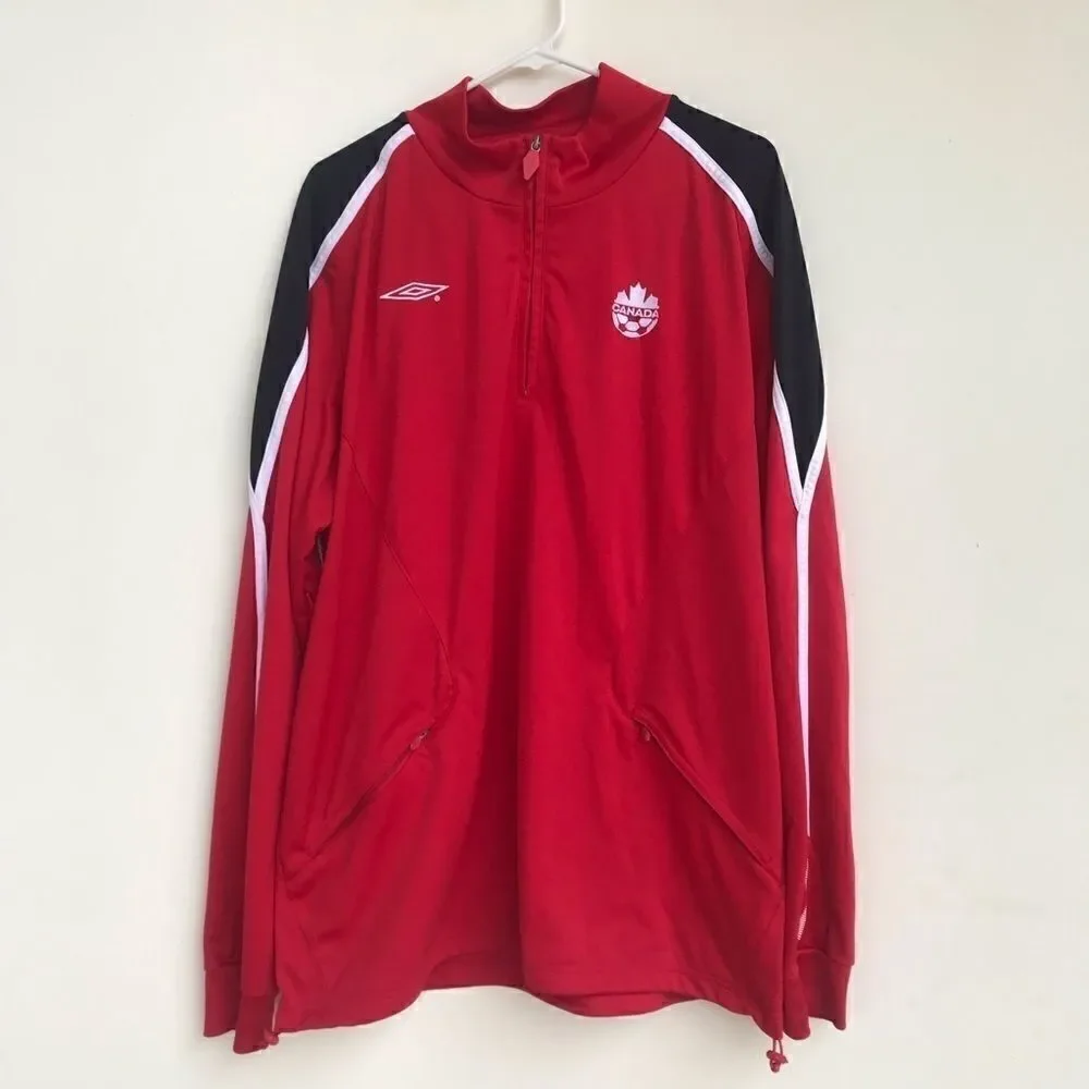 Umbro Soccer Red Team Canada Zippered Pullover XXL - Picture 1 of 12